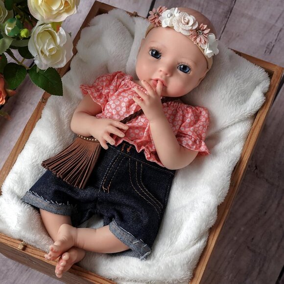 16 Inch Silicone Reborn Baby Dolls Full Body Soft Silicone Baby